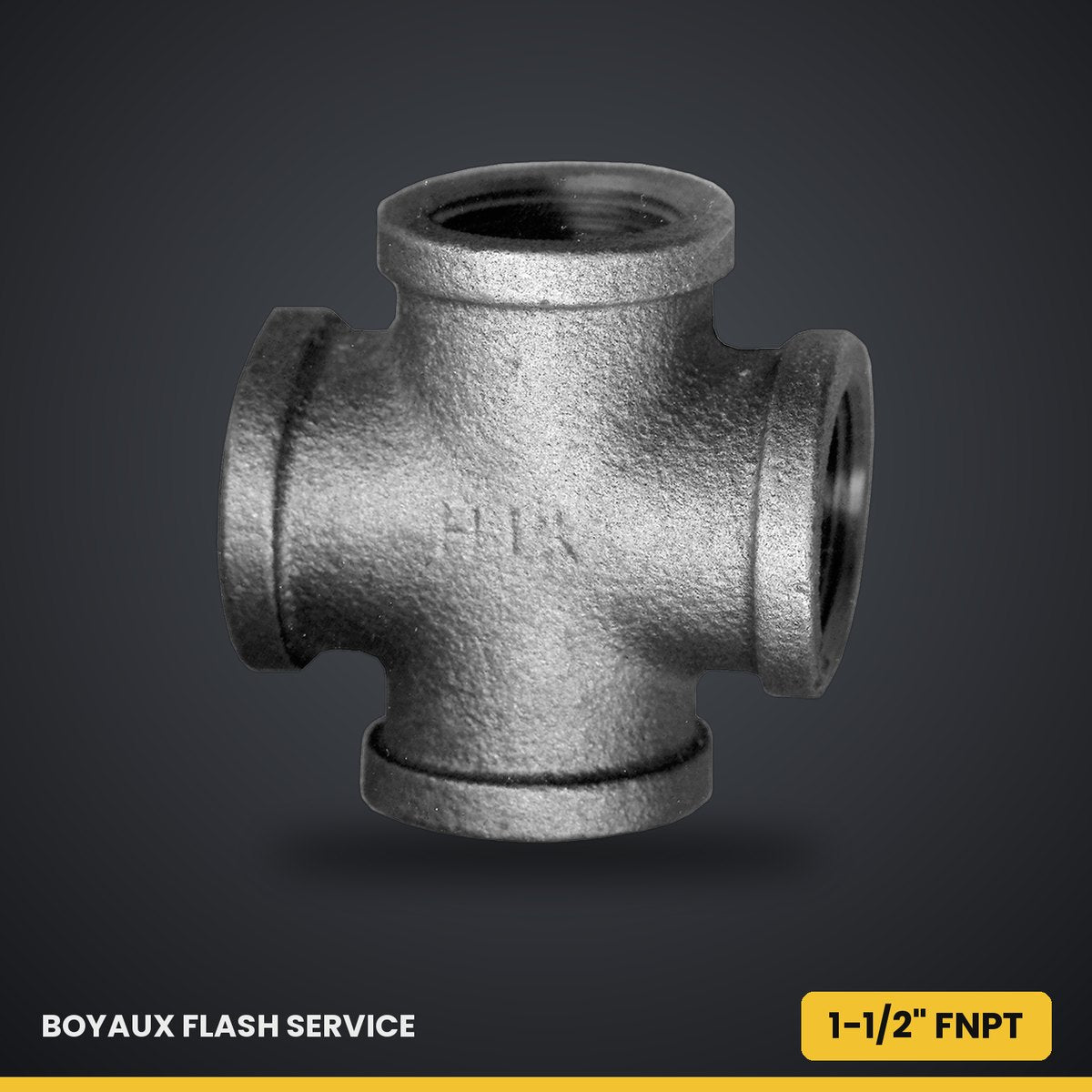 Croix femelle en acier noir 1-1/2" FNPT — BI-102-K