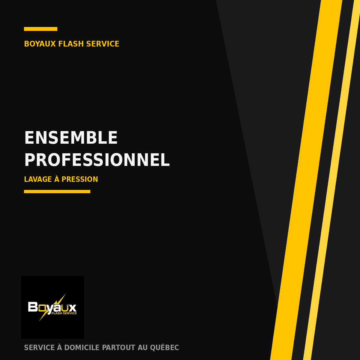 Ensemble Professionnel lavage à pression — Boyaux Flash Service