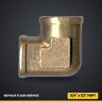 Coude 90° femelle en laiton FNPT 3/4" x 1/2" Standard