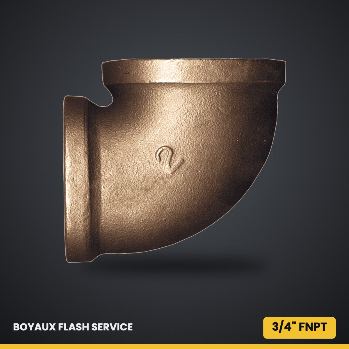 Coude 90° femelle en laiton FNPT 3/4" Bronze coulé