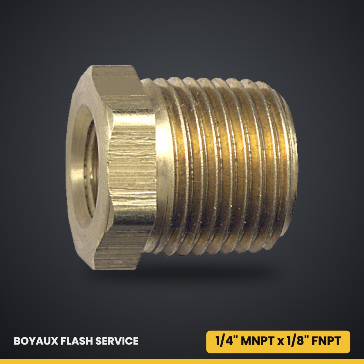 Bague de réduction en laiton 1/4" MNPT x 1/8" FNPT Standard