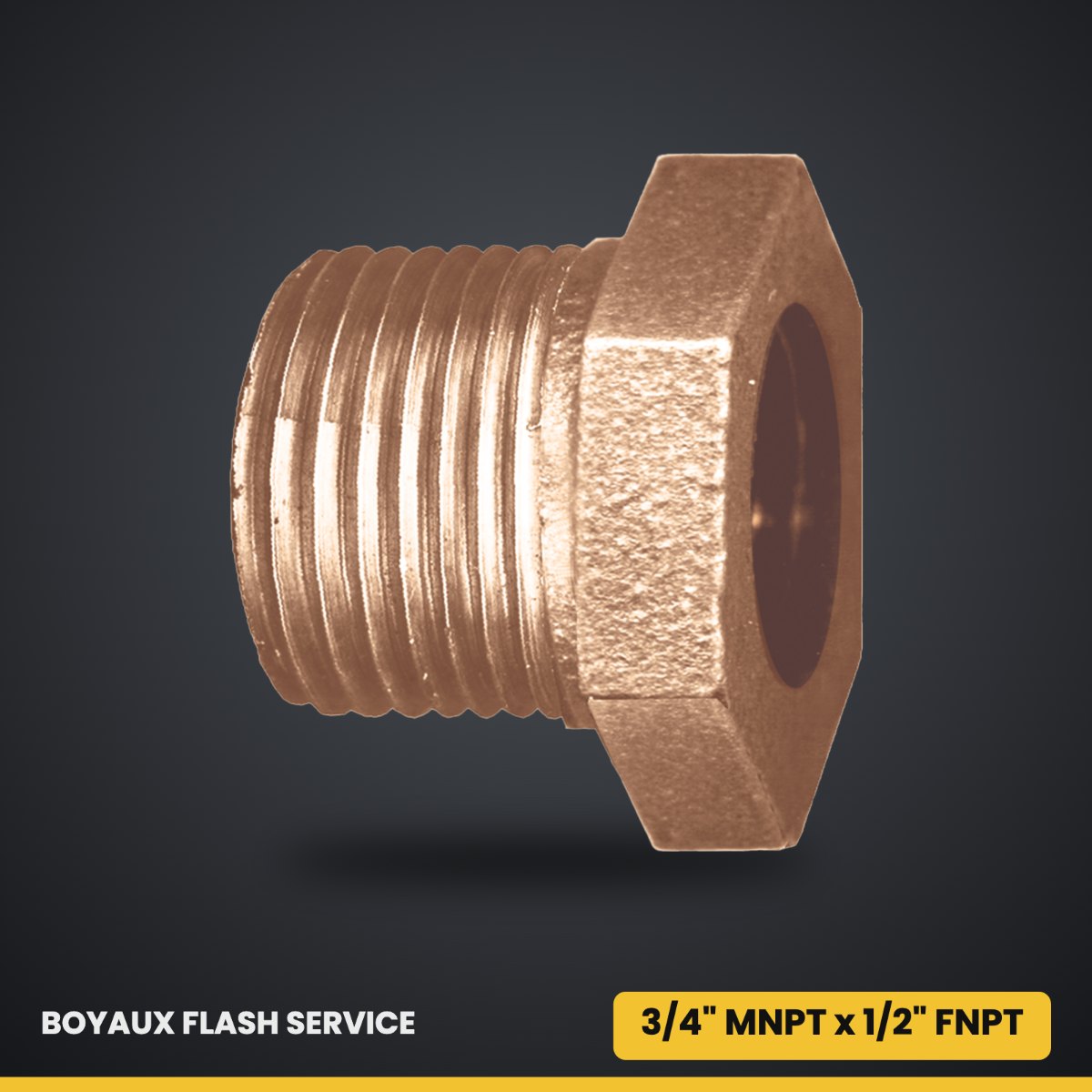 Bague de réduction en laiton 3/4" MNPT x 1/2" FNPT Bronze coulé
