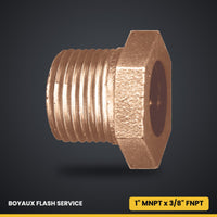 Bague de réduction en laiton 1" MNPT x 3/8" FNPT Bronze coulé