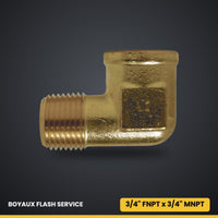 Coude 90° mâle-femelle (street) en laiton 3/4" FNPT x 3/4" MNPT Standard