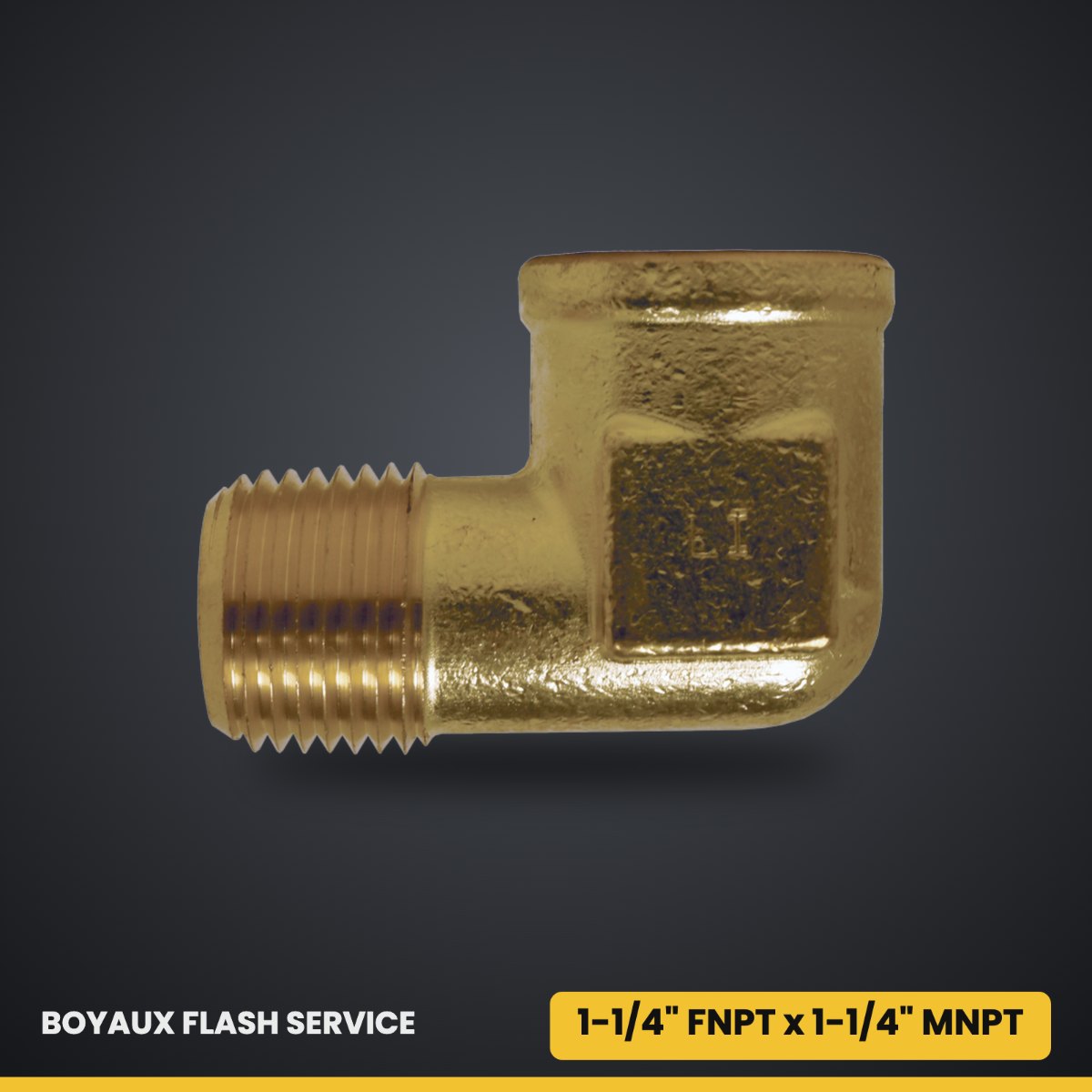 Coude 90° mâle-femelle (street) en laiton 1-1/4" FNPT x 1-1/4" MNPT Standard