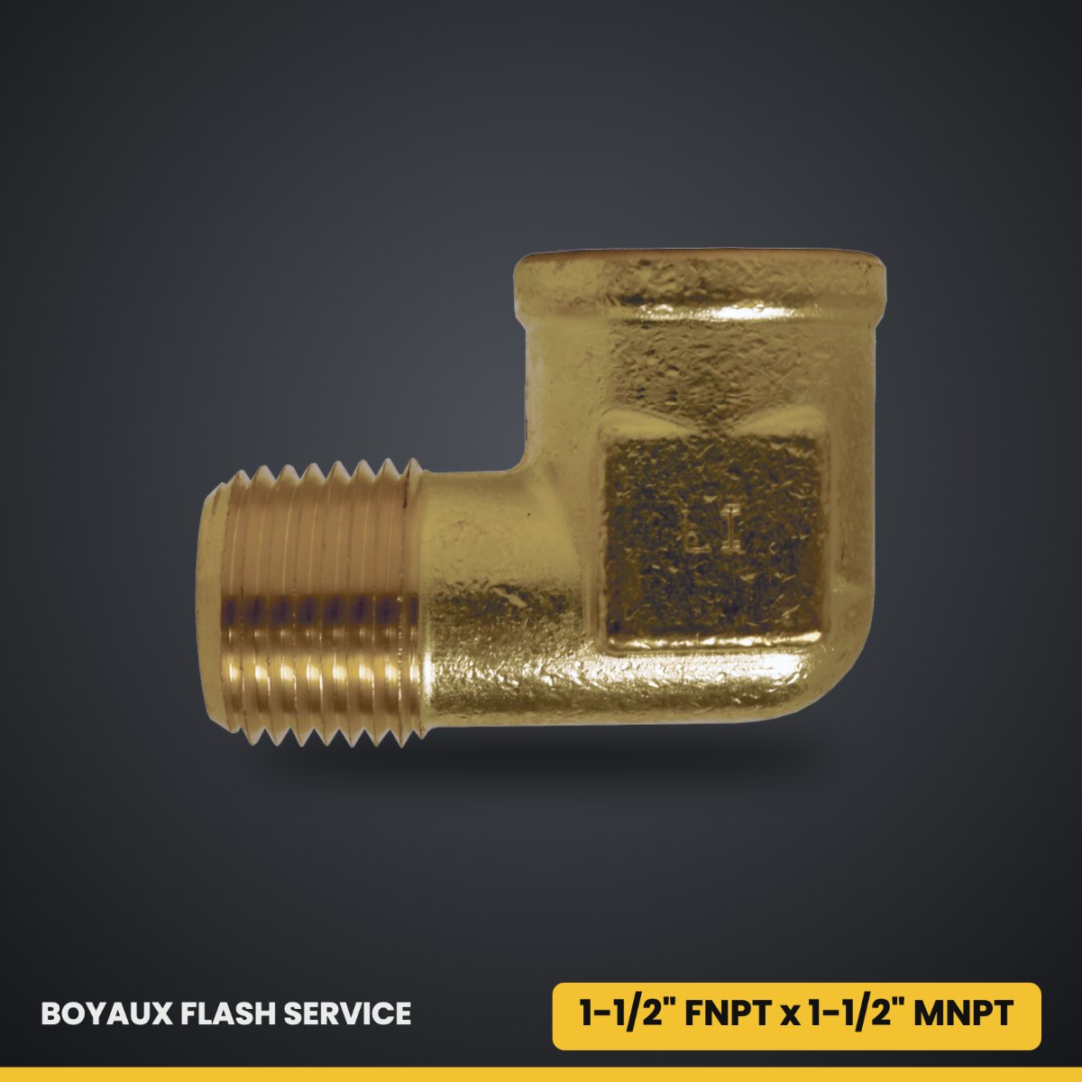 Coude 90° mâle-femelle (street) en laiton 1-1/2" FNPT x 1-1/2" MNPT Standard