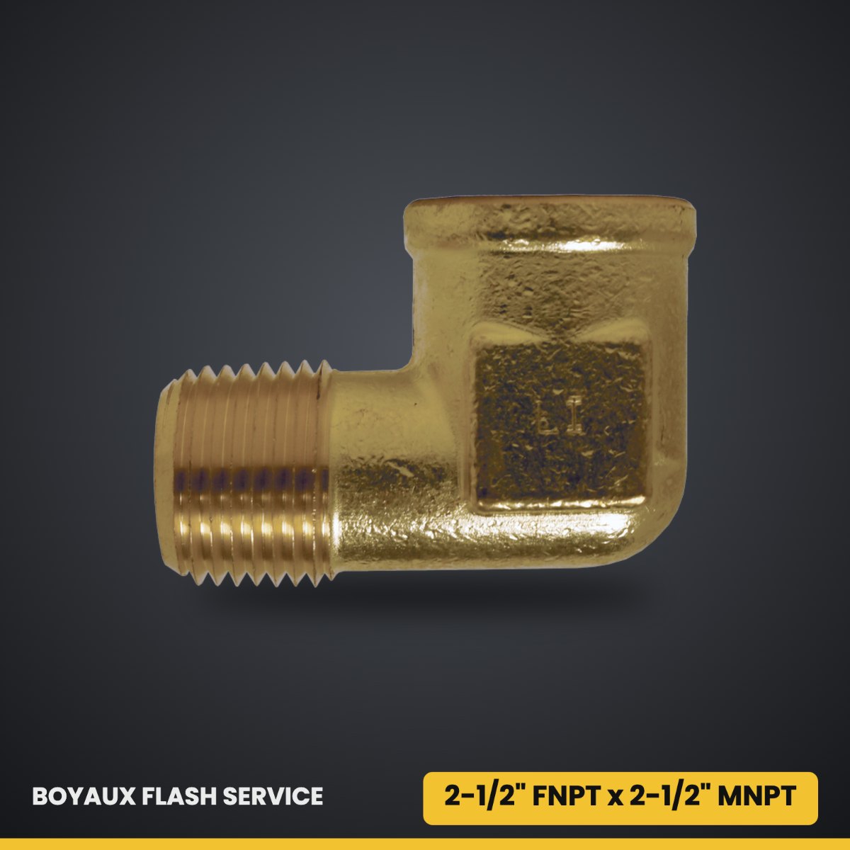 Coude 90° mâle-femelle (street) en laiton 2-1/2" FNPT x 2-1/2" MNPT Standard