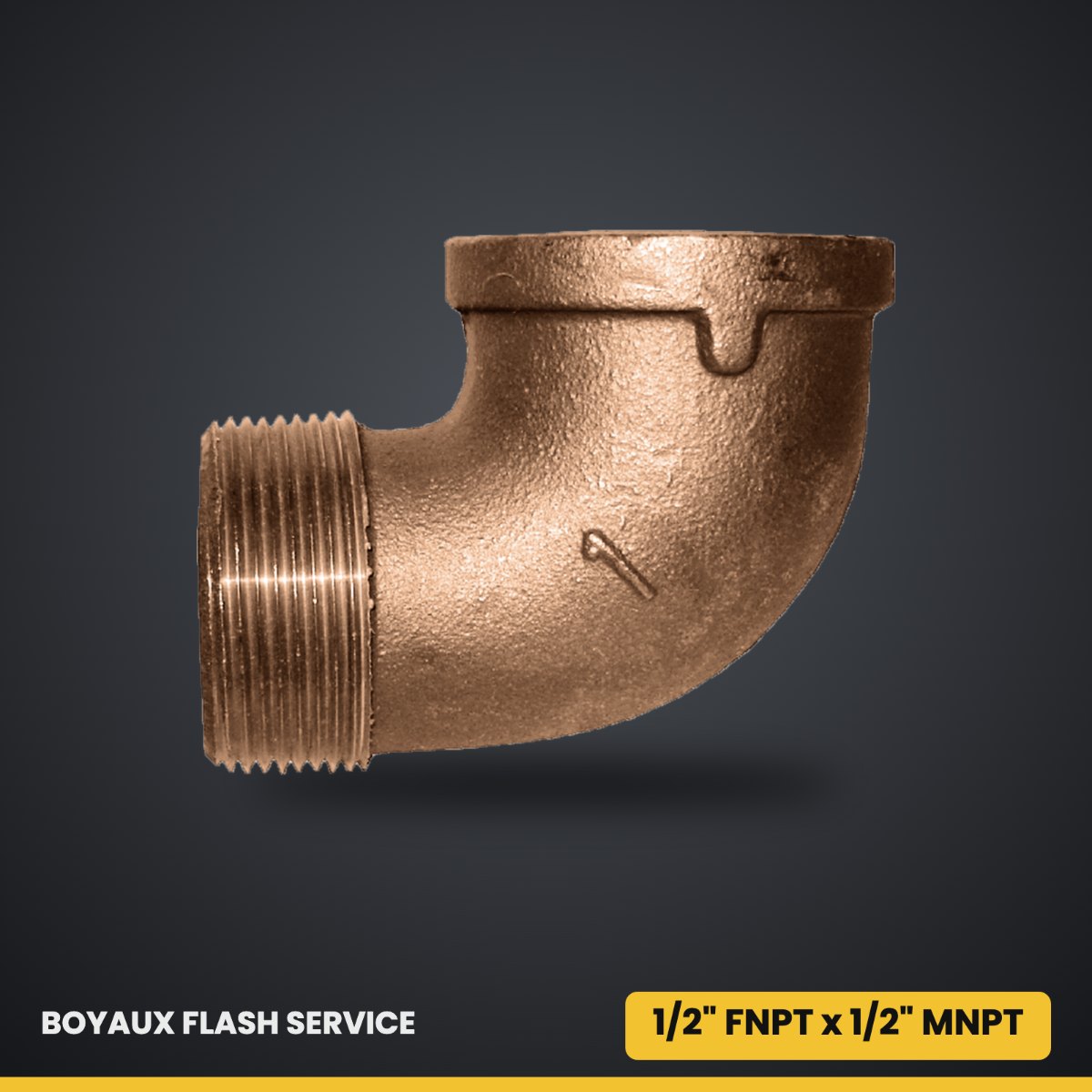 Coude 90° mâle-femelle (street) en laiton 1/2" FNPT x 1/2" MNPT Bronze coulé