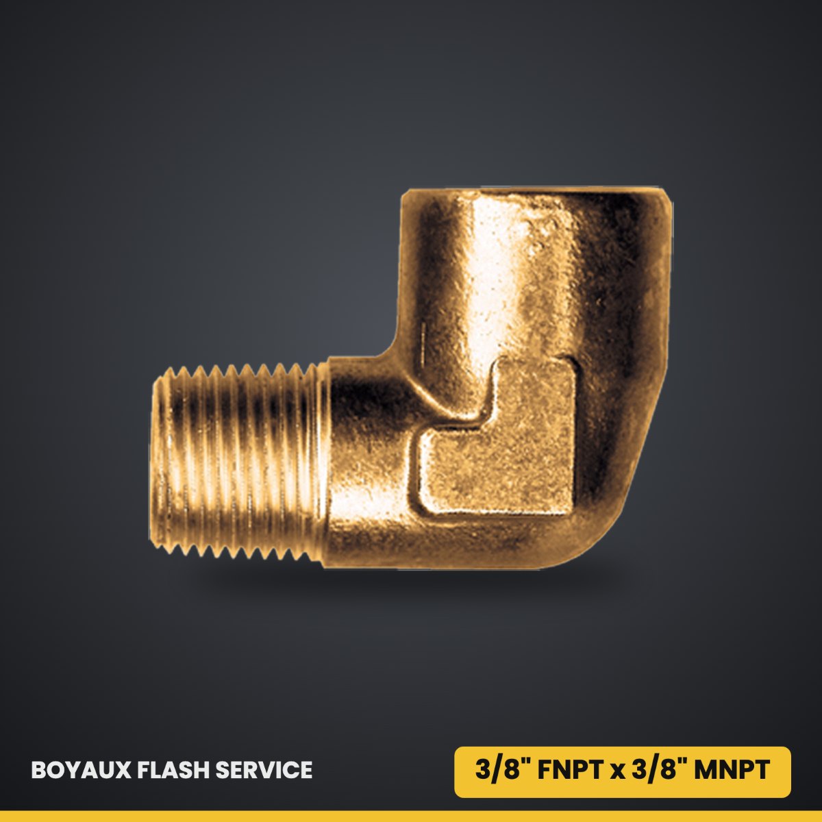 Coude 90° mâle-femelle (street) en laiton 3/8" FNPT x 3/8" MNPT Robuste