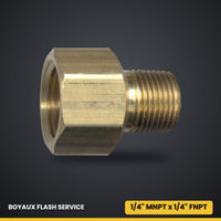 Adaptateur mâle-femelle en laiton 1/4" MNPT x 1/4" FNPT