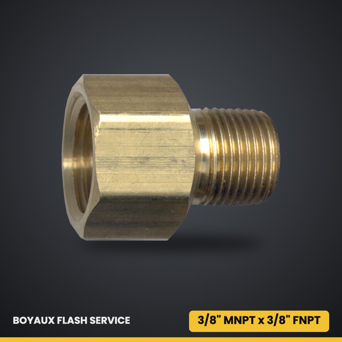 Adaptateur mâle-femelle en laiton 3/8" MNPT x 3/8" FNPT