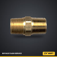 Mamelon hexagonal en laiton MNPT 1/4" Long