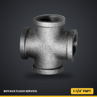 Croix femelle en acier noir 1-1/4" FNPT — BI-102-J