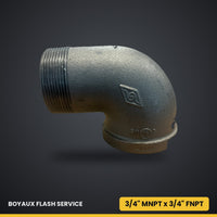Coude 90° street en acier noir 3/4"