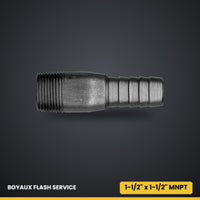 Mamelon combiné en acier noir 1-1/2" x 1-1/2" MNPT — BI-125-24K