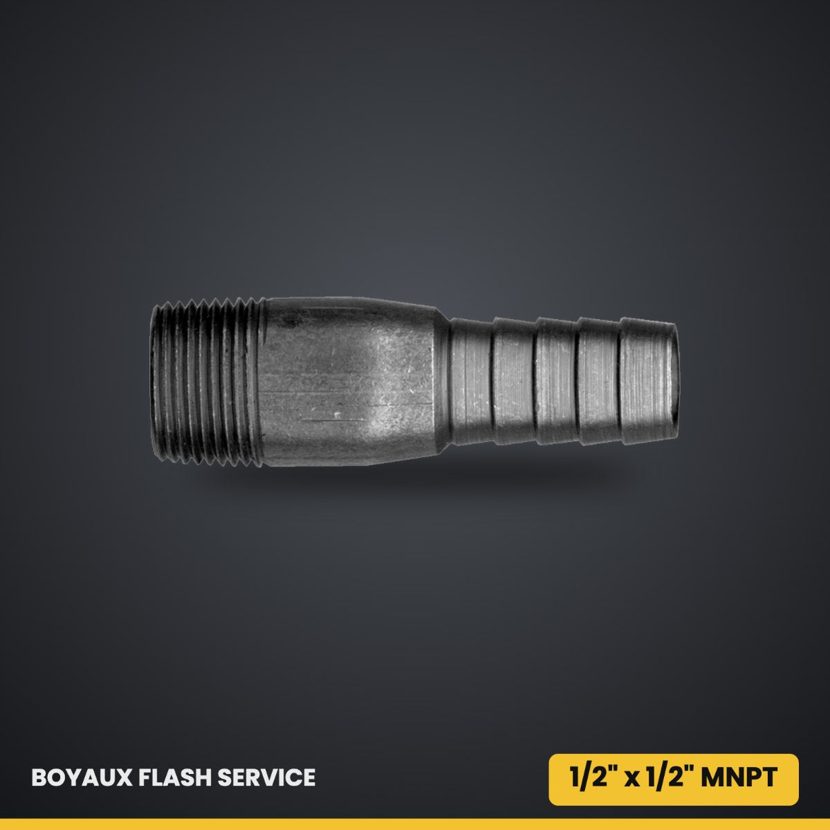 Mamelon combiné en acier noir 1/2" x 1/2" MNPT — BI-125-8D