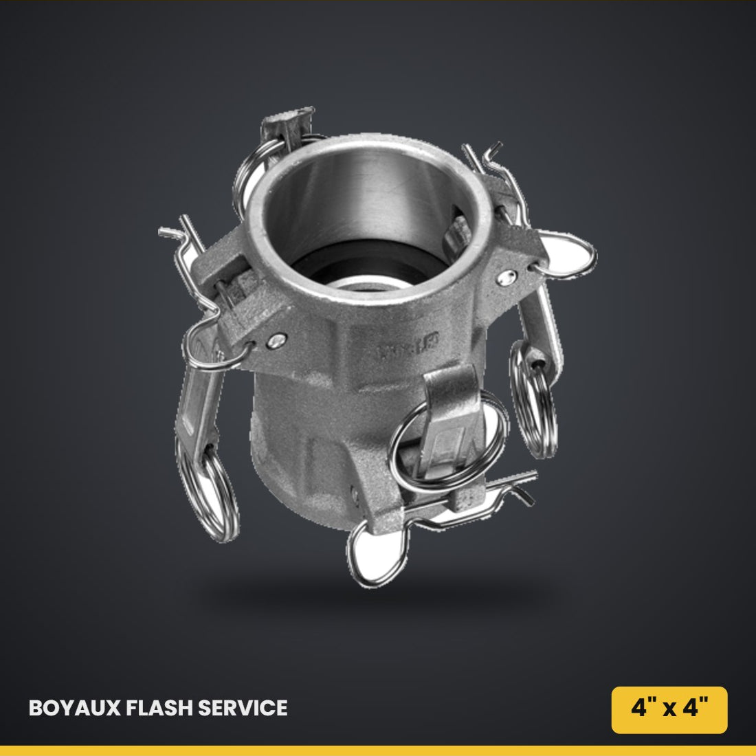 Coupleur double Camlock aluminium 4" x 4"